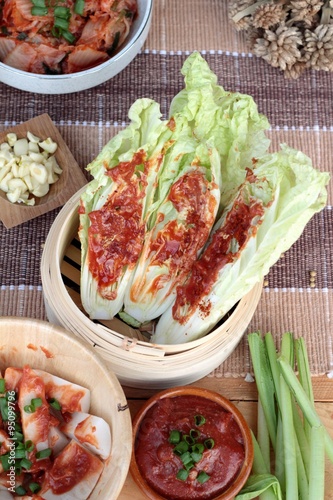 Kimchi of korean food traditional. photo