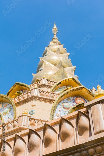 Golden Pagoda with Colorful Glass