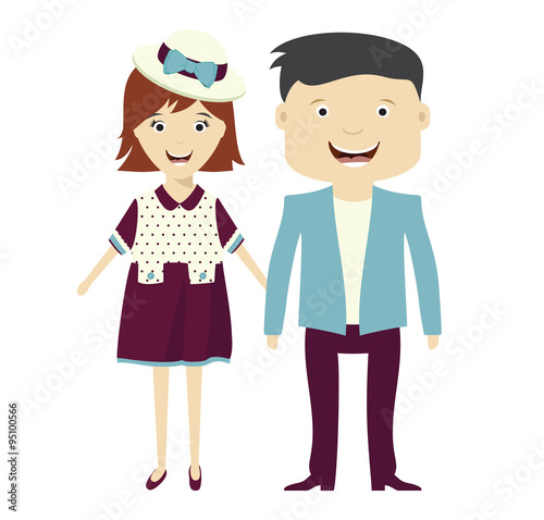 Man and woman vector illustration