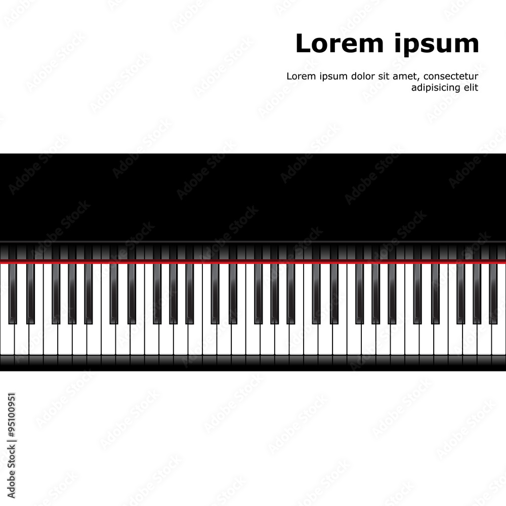 Fototapeta premium black and white piano template