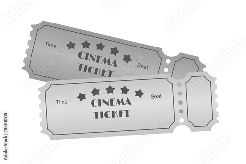 Cinema ticket on white