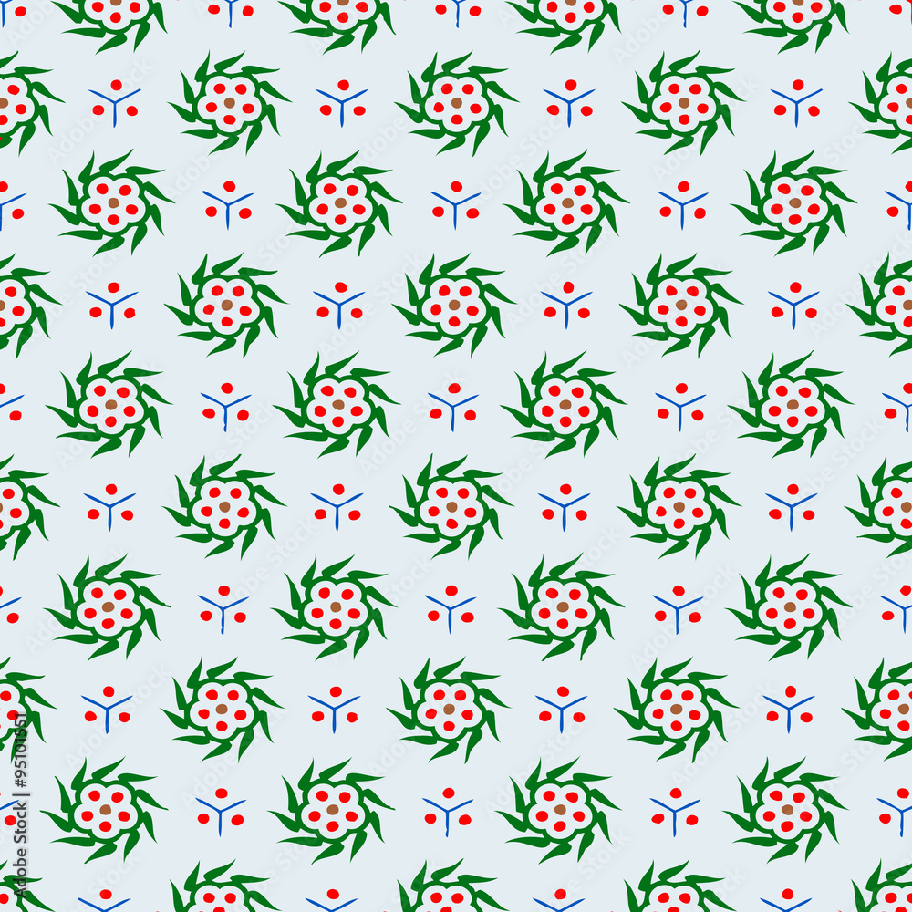 Simple seamless minimalistic floral winter pattern