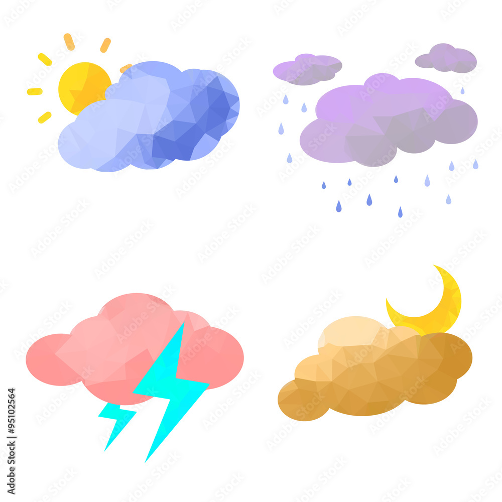 Low Poly Weather set Low Poly Weather set
