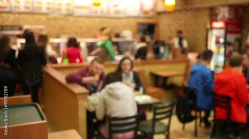 Fast food restaurant out of focus