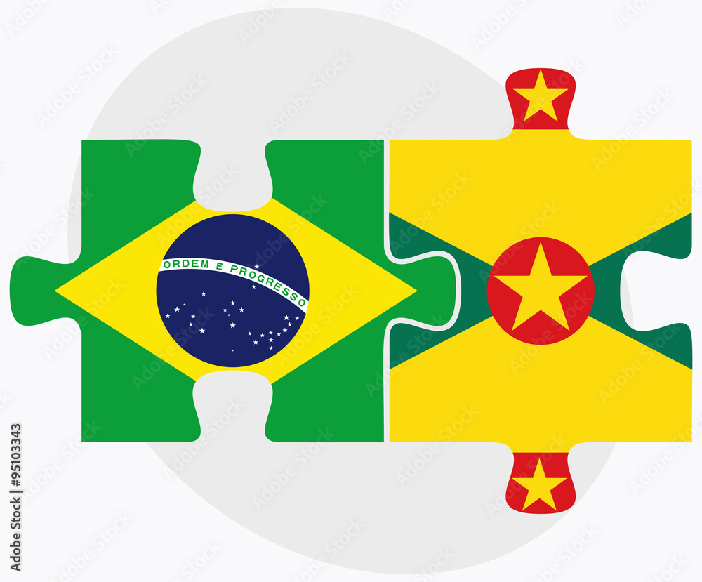 Brazil and Grenada Flags