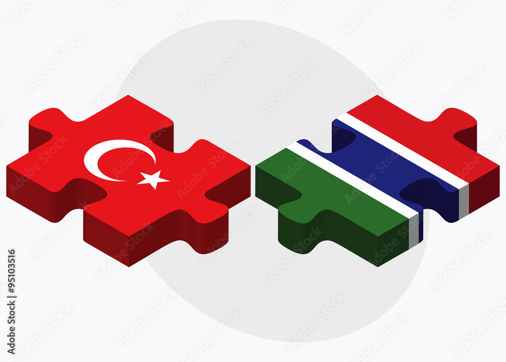 Turkey and Gambia Flags