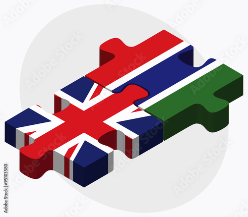 United Kingdom and Gambia Flags