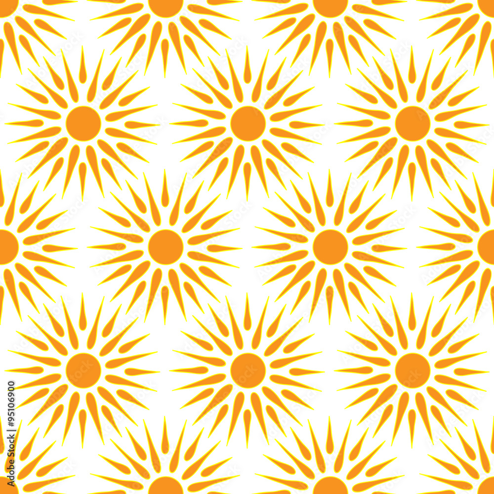 Obraz premium Retro seamless pattern with suns. Retro seamless patterns set.
