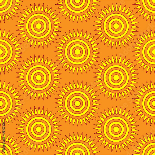 Retro seamless pattern with suns. Retro seamless patterns set.