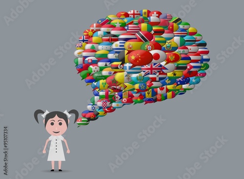 girl speaking many languages