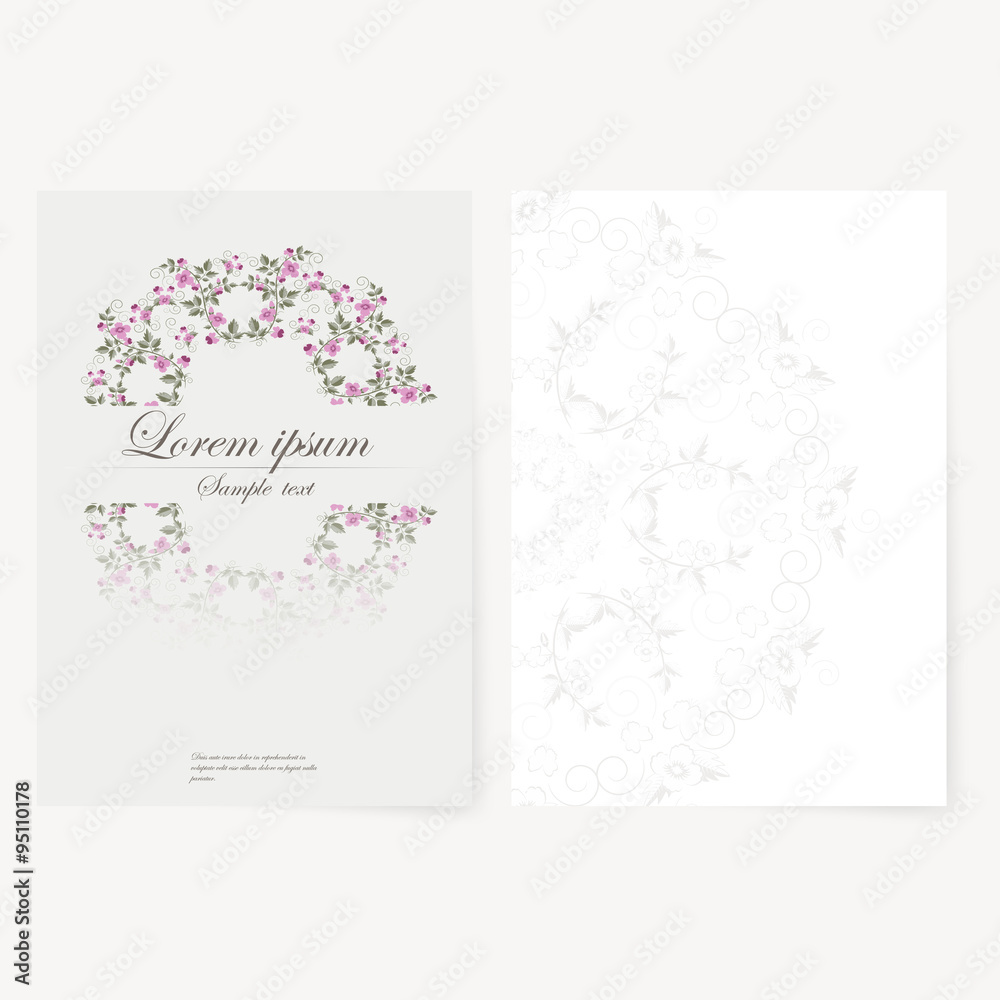 Vector template for folder, business card and invitation 