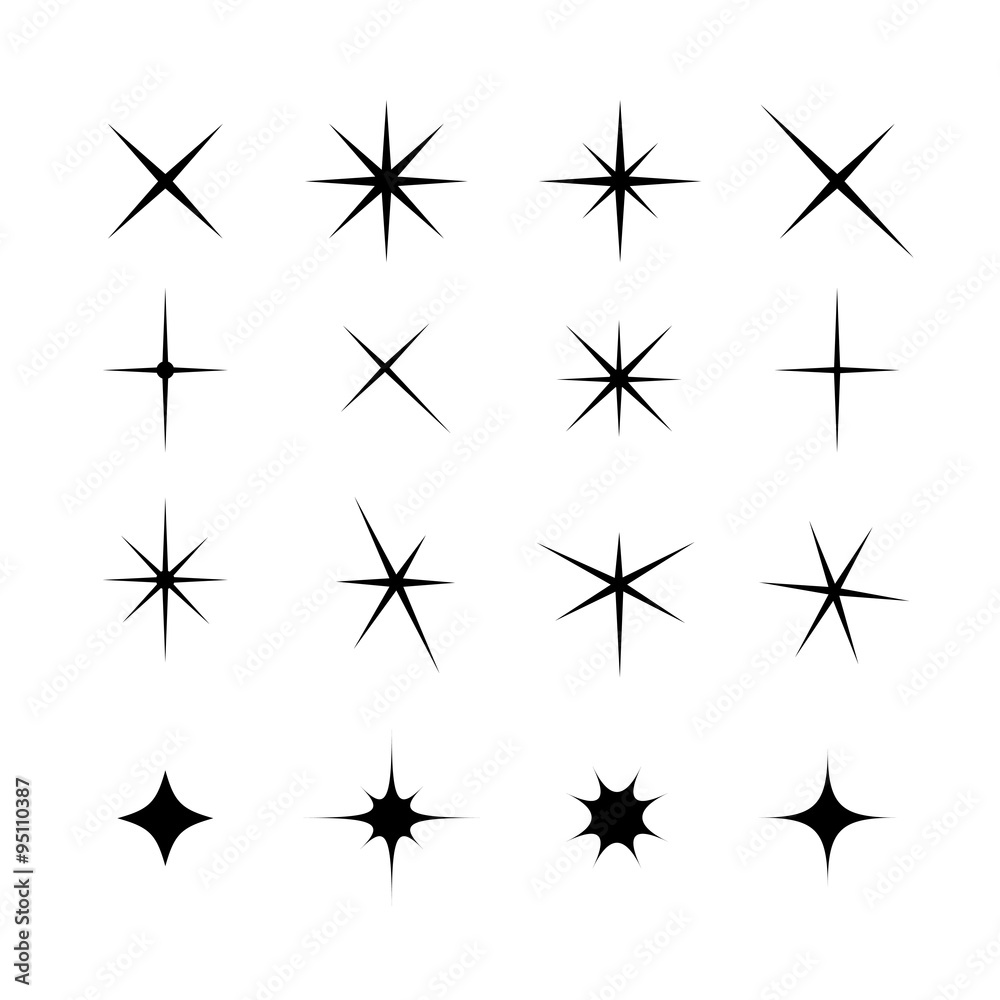 Sparkles black symbols