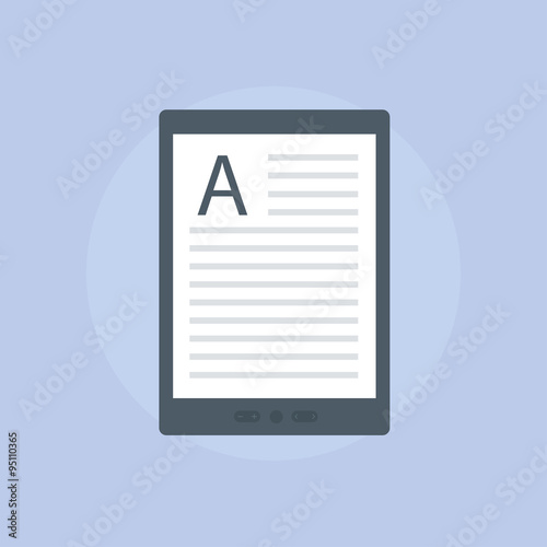 E-book reader in flat style