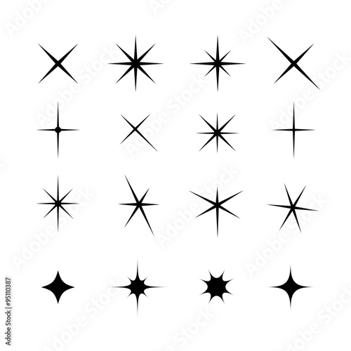 Sparkles black symbols