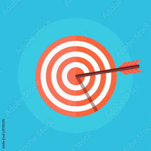 Illustration of a target with an arrow. 