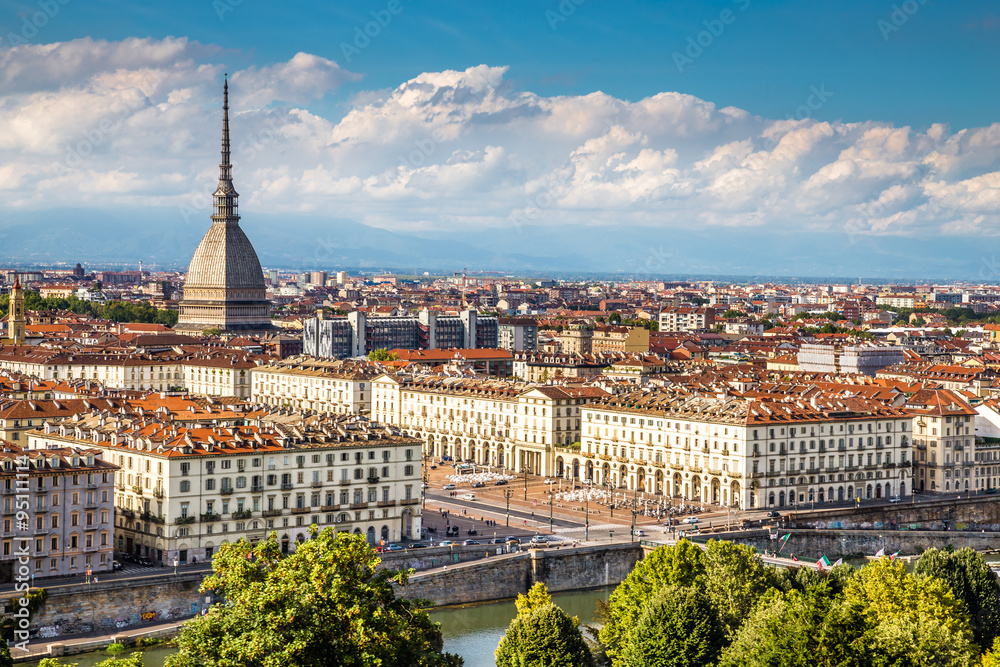 View of Turin centre with Mole Antonelliana-Italy