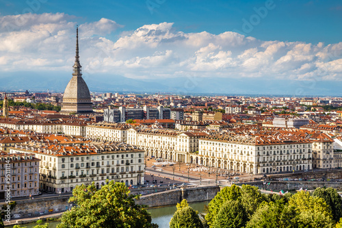 View of Turin centre with Mole Antonelliana-Italy photo
