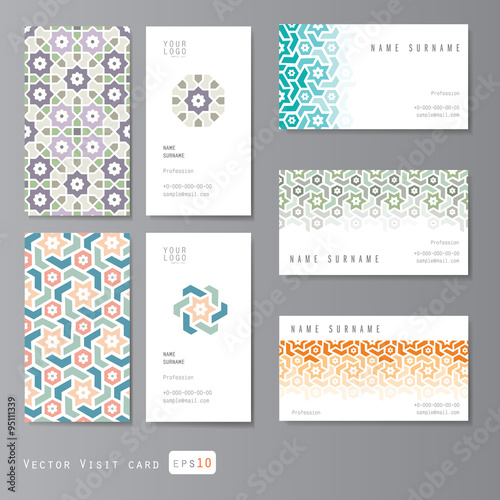 Visit cards set islamic