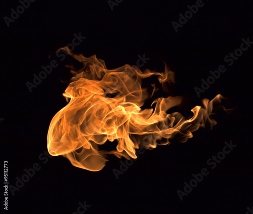 The red flames on a black background.