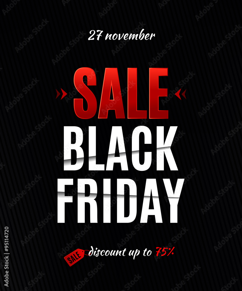 Fototapeta premium Black friday sale poster. Black friday sale inscription design template.