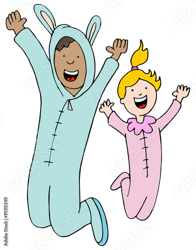 People Wearing Pajama Jumpsuit