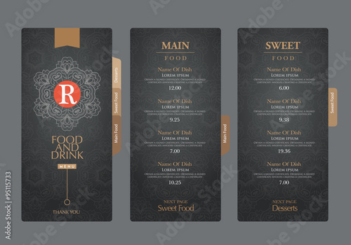 vector restaurant menu template.