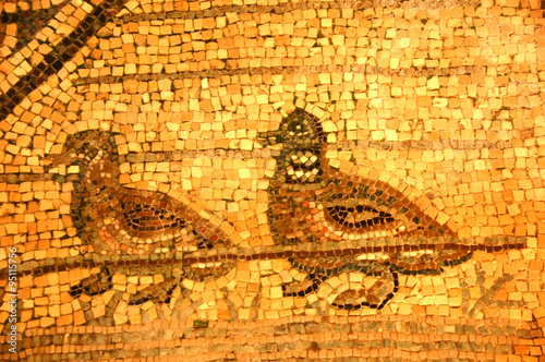 Roman mosaic of two ducks