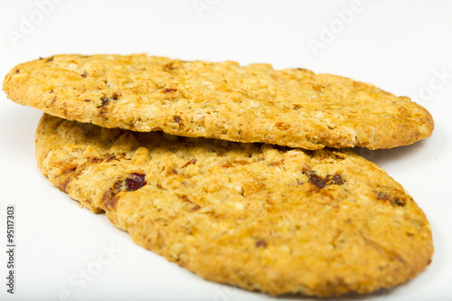 two wafer fitness nutritional energy biscuits on a white backgro