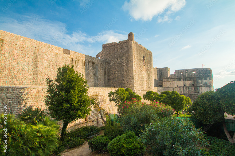 Fortification wall of the city of Dubrovnik, Croatia, UNESCO World Heritage Site
