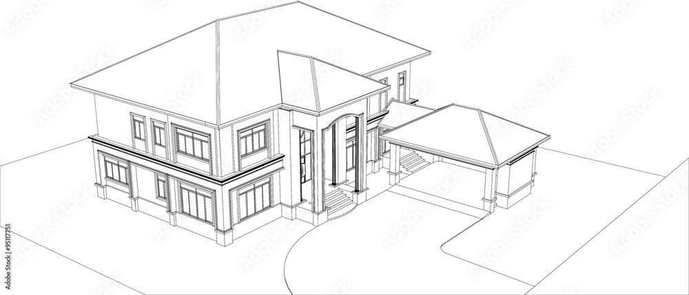 sketch design of house,vector