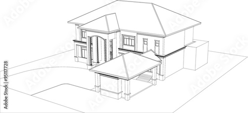 sketch design of house,vector © Suwatchai