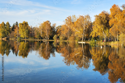 lake at evening in autumn