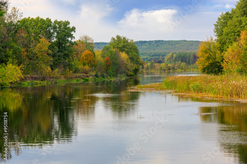 Nice autumn scene on river