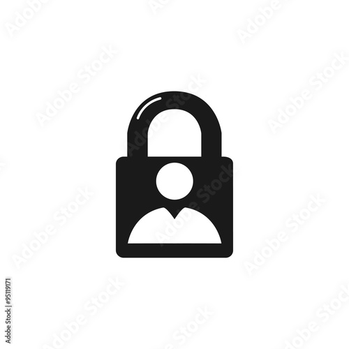lock icon. Flat design style.