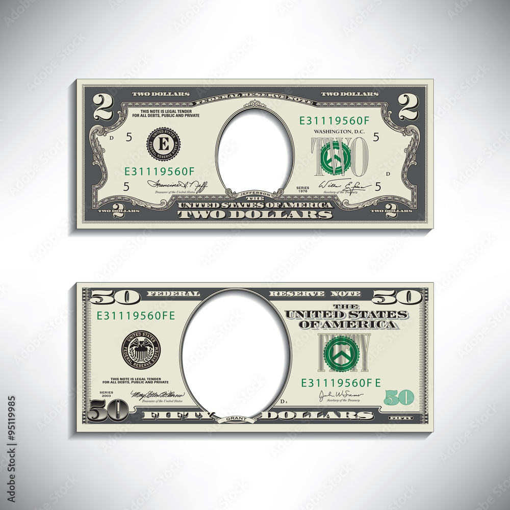 Stylized money looses face for print or web Stylized money looses face for print or web