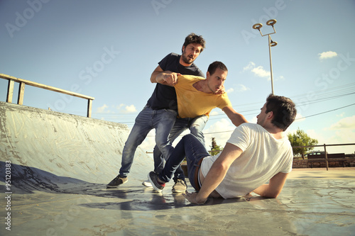 Men in a fight photo