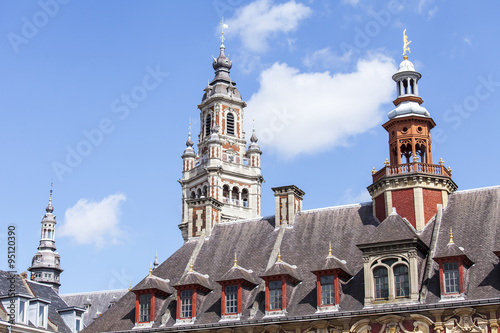 LILLE, FRANCE, on AUGUST 28, 2015. Architectural details of typical buildings in historical part of the city photo