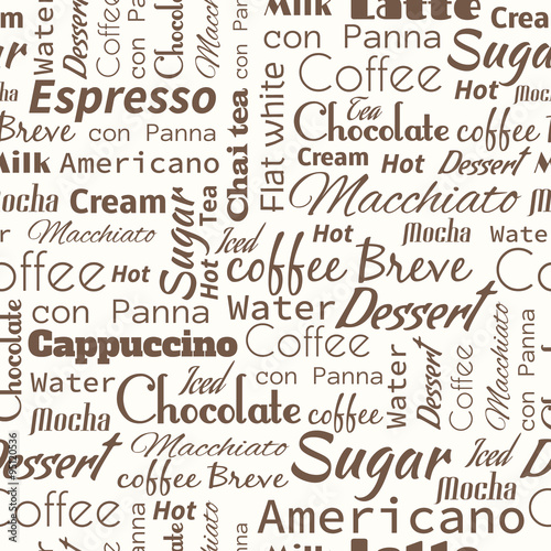 Seamless background with coffee tags.