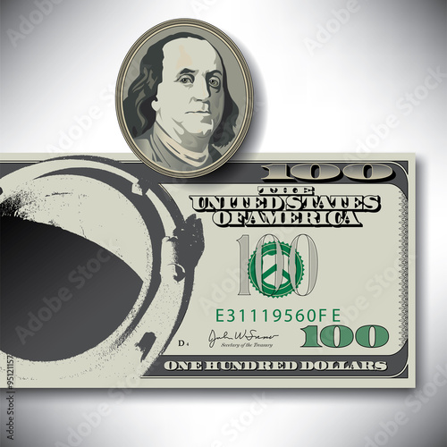 Surreal 100 dollar bill elements  for Print or Web
