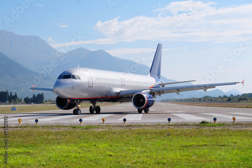 Jet in the Tivat airport, Montenegro