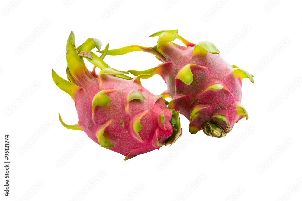 Dragon Fruit isolated against white background.