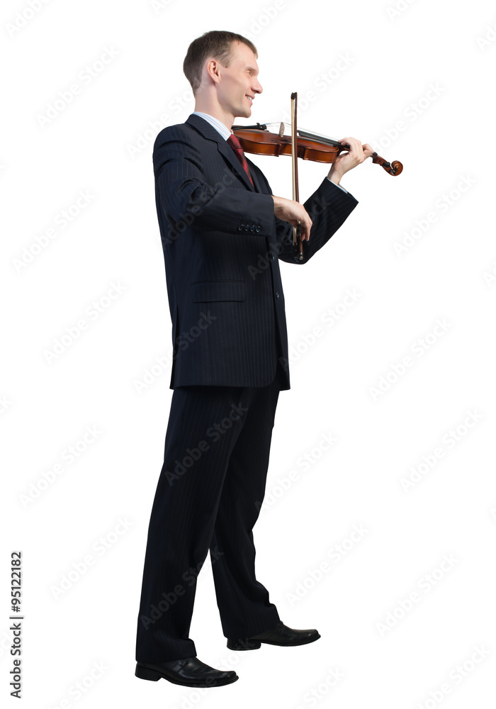 Fototapeta premium Businessman playing violin