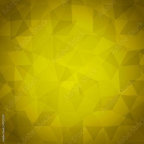 abstract geometric background of triangles on colorful yellow fond