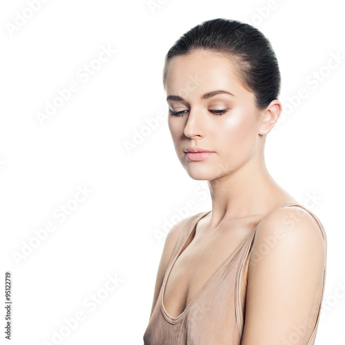 Obraz na plátně Spa Girl.  Beautiful Woman. Healthy Skin and Natural Makeup