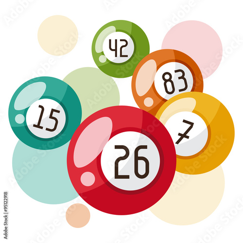 Bingo or lottery game illustration with balls