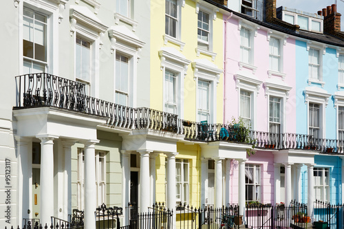 Photography Colorful London houses in Primrose hill, english architecture