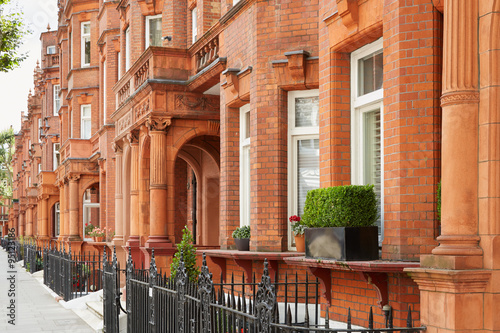 Red bricks houses in London, english architecture photo