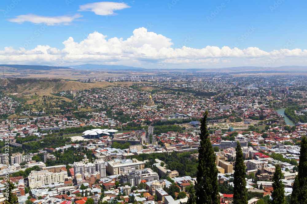 Obraz premium Bird's eye view of the capital Tbilisi Republic of Georgia