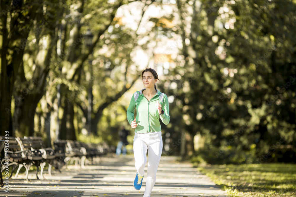 Young woman running