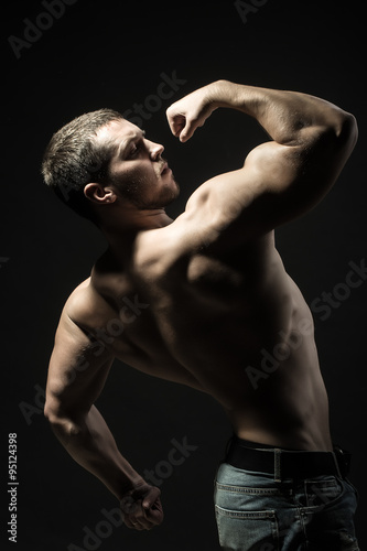 Muscular young bodybuilder